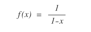 un esempio di funzione discontinua 1/(1-x)