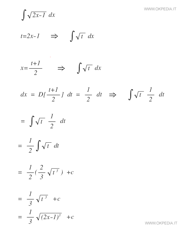 integrale di sqrt(2x-1) dx