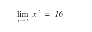 il limite della funzione per x tendente a 4 è 16