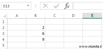 un esempio di calcolo della media armonica sul foglio Excel