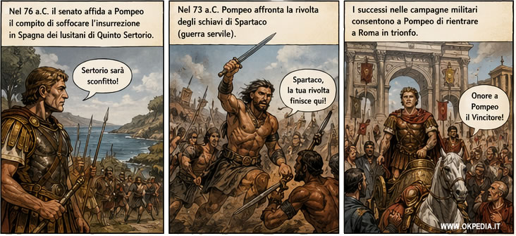 Pompeo sconfigge Sertorio e Spartaco