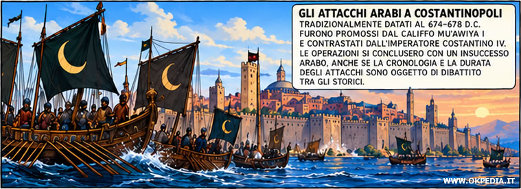 l'assedio arabo di Costantinopoli del 674-678