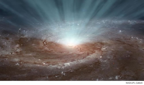un esempio di buco nero supermassivo al centro di una galassia