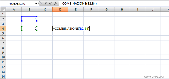 come inserire la formula delle combinazioni su Excel