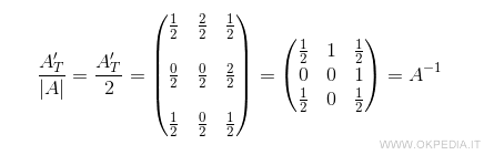 il calcolo della matrice inversa