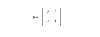 una matrice di esempio di dimensioni 2x2