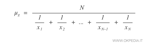 il reciproco della media aritmetica dei reciproci