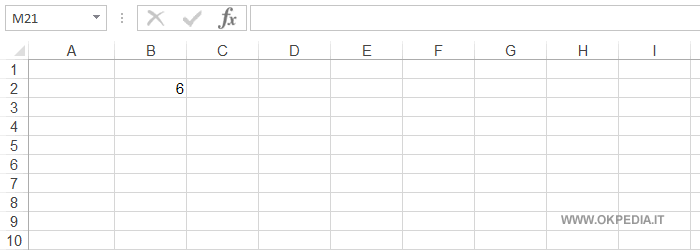 nella cella B2 viene inserito un valore numerico