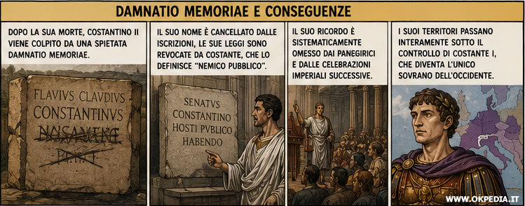 la damnatio memoriae su Costantino II