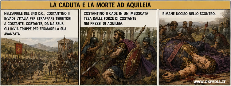 la sconfitta e la morte di Costantino II