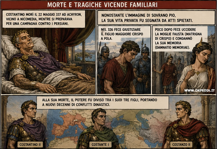 la morte di Costantino