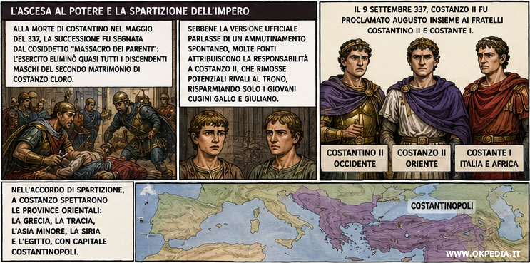 la spartizione dell'impero con i fratelli
