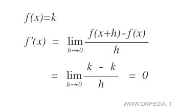 la derivata di una costante è uguale a zero
