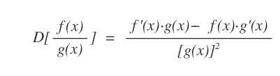 la derivata del rapporto tra due funzioni