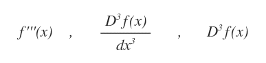 la notazione della derivata terza