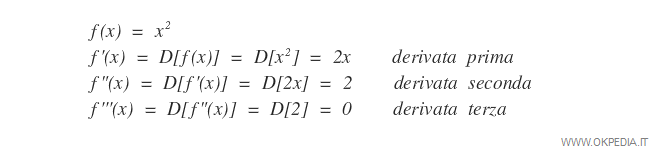 esempio di derivate di ordine superiore