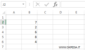 un esempio di distribuzione su Excel