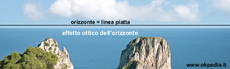 effetto ottico della linea piatta sull'orizzonte