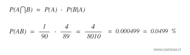 esempio di calcolo della probabilità composta di due eventi dipendenti
