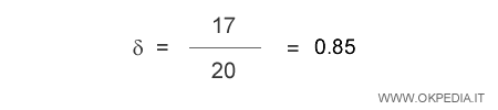 la sommatoria delle differenze assolute viene diviso con il numero delle modalità