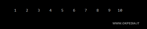 l'output del programma al termine del primo ciclo interno