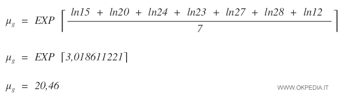 un esempio di calcolo della media con i logaritmi naturali