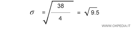 la media dei quadrati delle differenze è 9.5