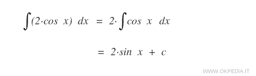 un esempio di applicazione della seconda proprietà di linearità degli integrali indefiniti