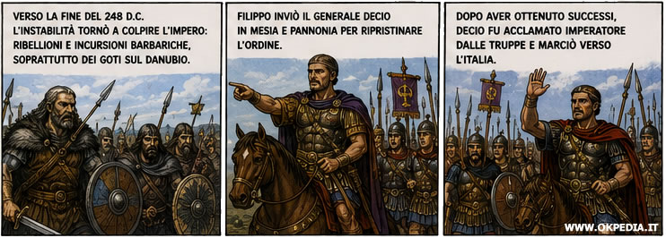 Filippo l'Arabo invia Decio a fermare l'invasione dei Goti sul Danubio