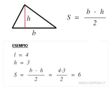 come calcolare l'area di un triangolo, la formula