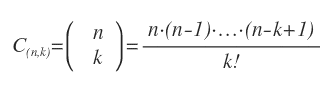 la formula delle combinazioni senza ripetizione