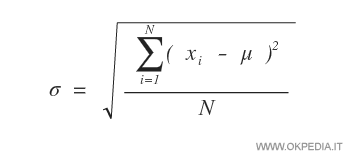 la formula dello scarto quadratico medio