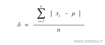 la formula dello scarto semplice medio assoluto