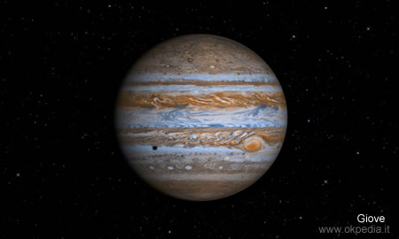 Immagine di Giove al telescopio - è osservabile soltanto l'atmosfera del gigante gassoso
