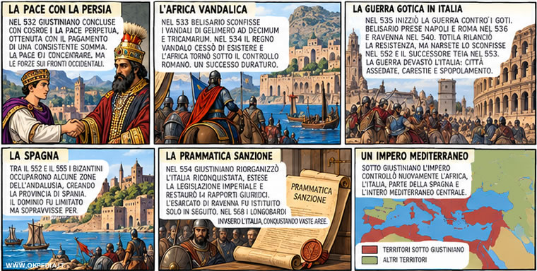 la riconquista dei territori romani d'occidente