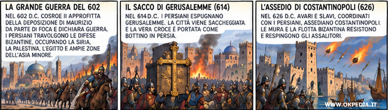 la guerra del 602 e l'assedio di Costantinopoli nel 626
