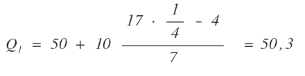 il calcolo del primo quartile con il metodo dell'interpolazione