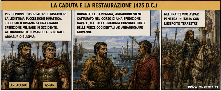 la spedizione militare di Teodosio II in occidente