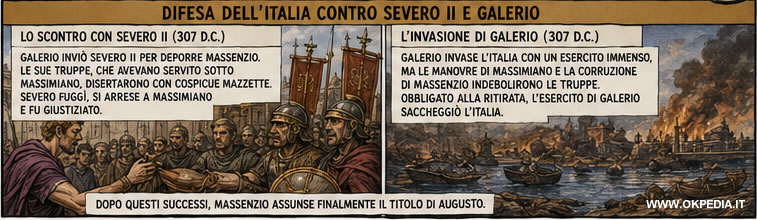 lo scontro con Severo II e Galerio
