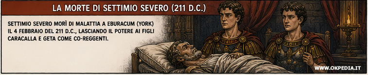 la successione di Settimio Severo ai figli Caracalla e Geta
