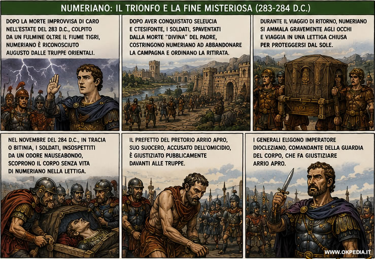 la campagna in oriente e la morte di Caro e Numeriano