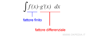 il fattore finito e differenziale nell'integrazione per parti