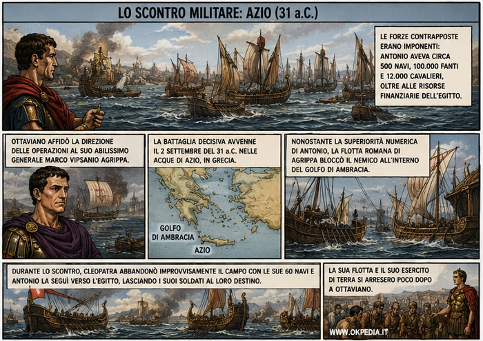la battaglia di Azio (31 a.C.)