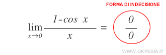 il limite notevole del coseno nella forma indeterminata 