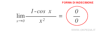 il limite notevole del coseno nella forma indeterminata 