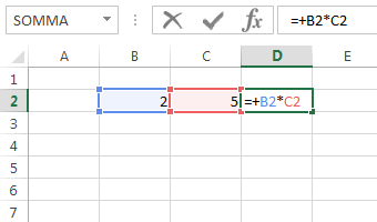 un esempio di moltiplicazione tra celle