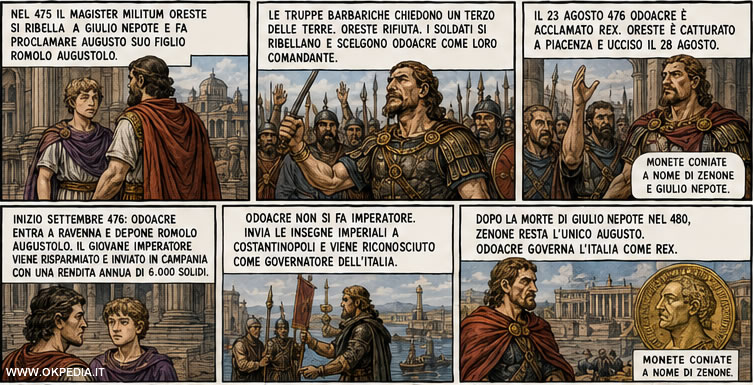 Odoacre diventa re e depose Romolo Augustolo