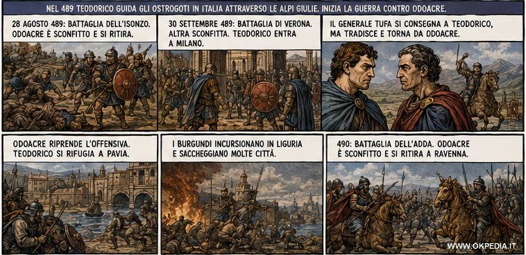 la guerra tra Odoacre e Teodorico