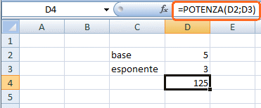 POTENZA SU EXCEL FORMULA