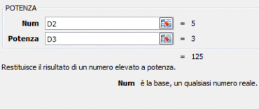 ARGOMENTO FUNZIONE EXCEL POTENZA